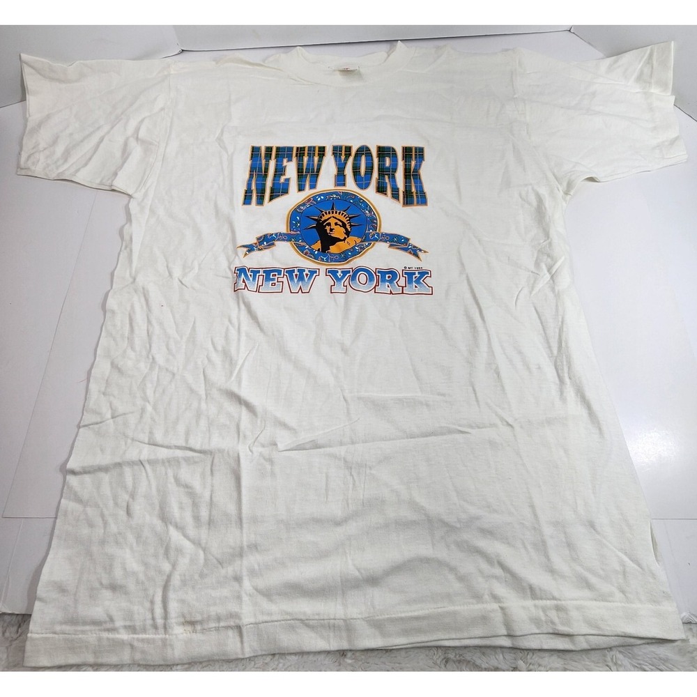 Vintage Single Stitch 1994  NYC Short Hills Tee Shirt New York city Size XL Boxy